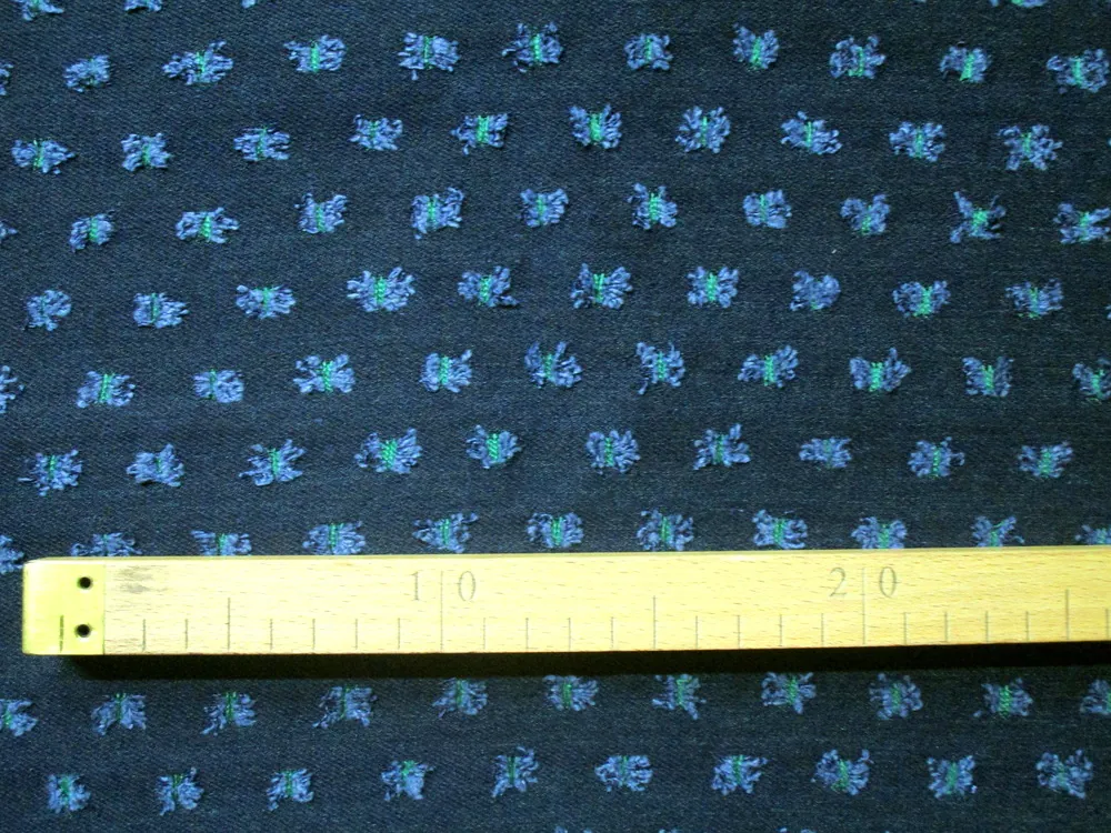 Riflovina tmavomodro-zelená "trhance"