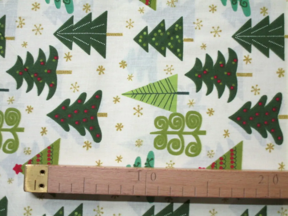 Bavlna svetložltá "zelený stromček" 