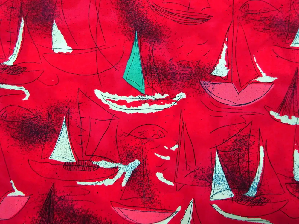 Košelovina červená "plachetnice"