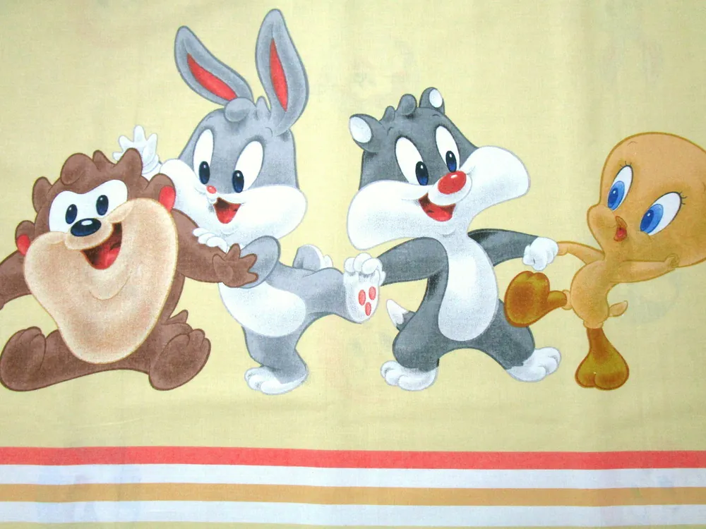 Bavlna žltá "disney zvieratká"- bordúra jednostranná