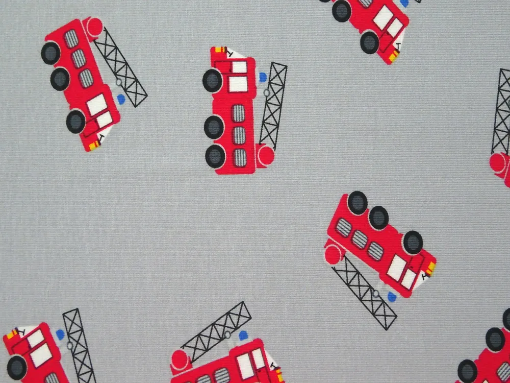 Úplet sivý "hasičské autá"