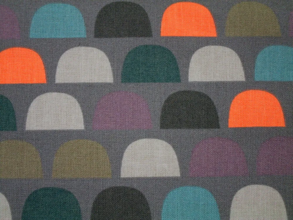 Bavlna sivá "farebné oblúky" 