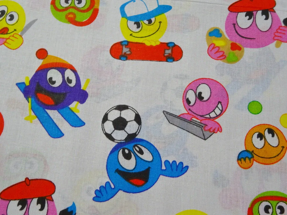 Bavlna biela "smejko v pohybe"