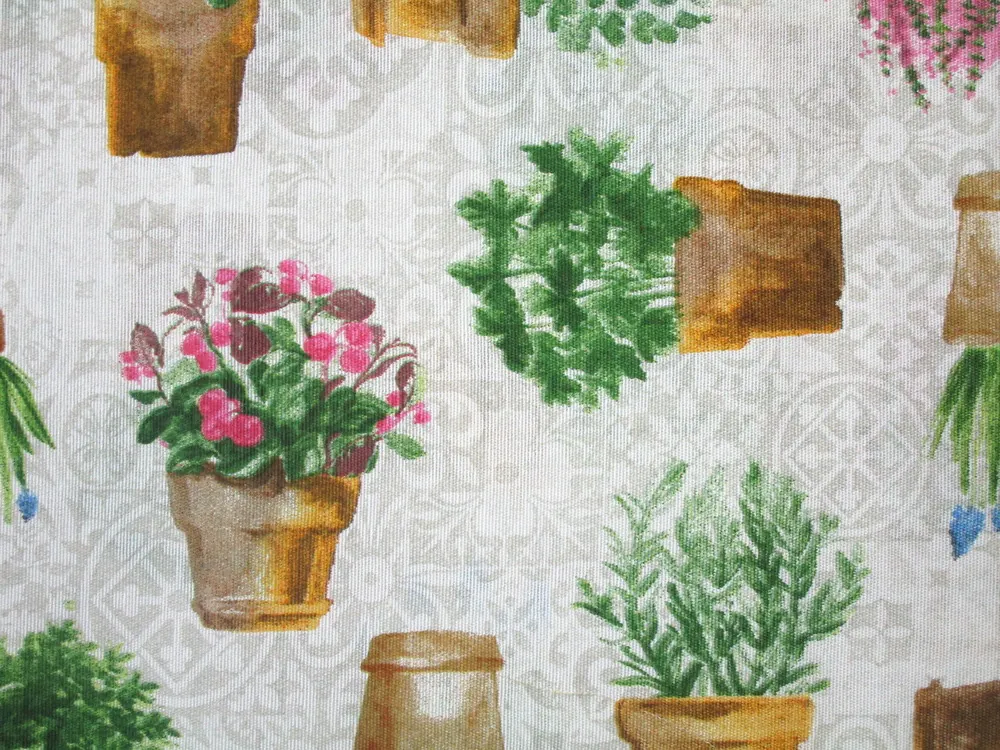 Poťahovka "kvety a bylinky v kvetináči"