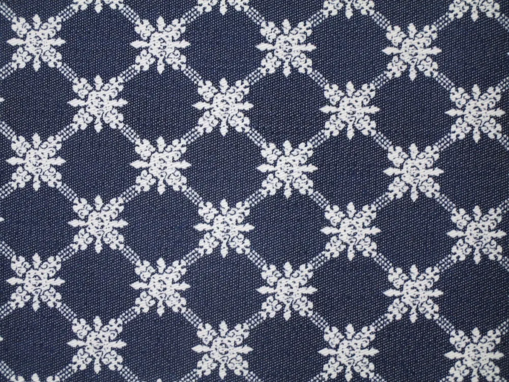 Riflovina tmavomodrá "smotanové ornament"