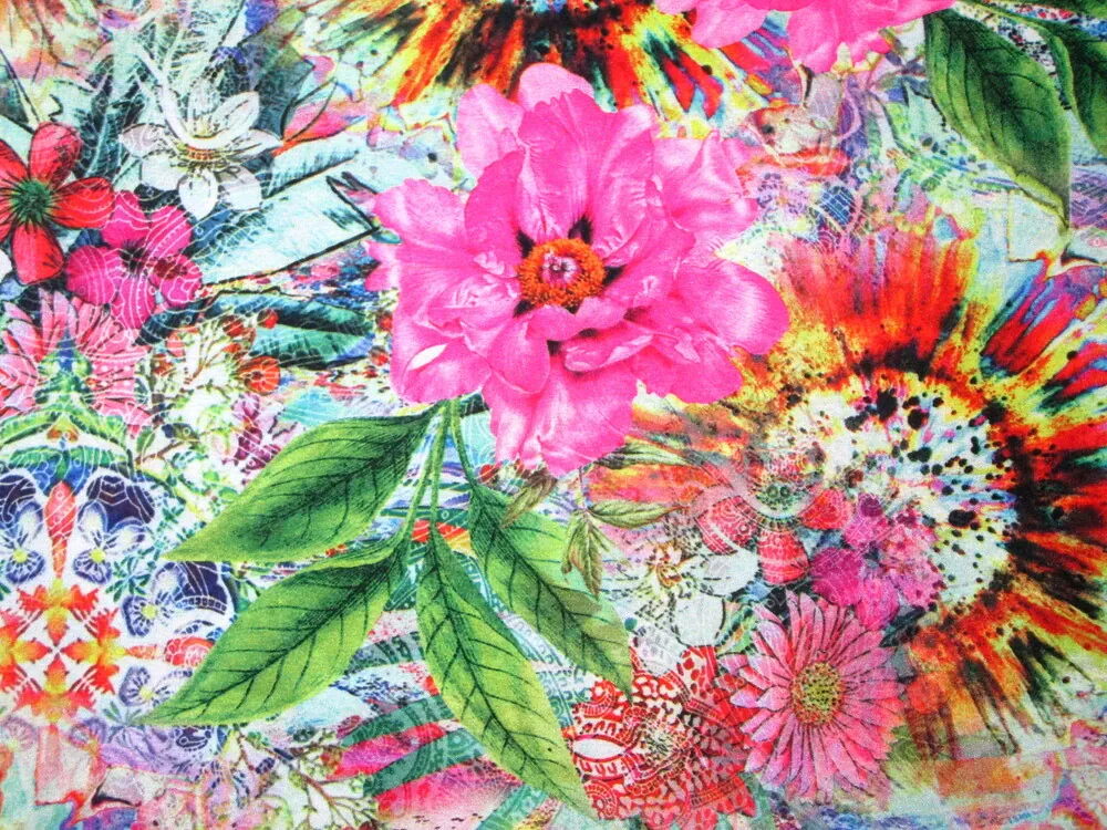 Šatovka zeleno-tyrkysová "cyklaménové kvety" - zbytok