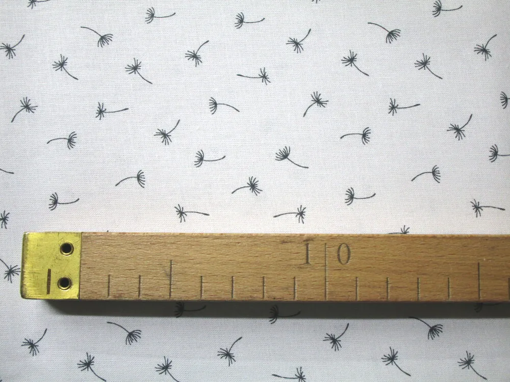 Bavlna biela "tmavosivé drobné púpavy"