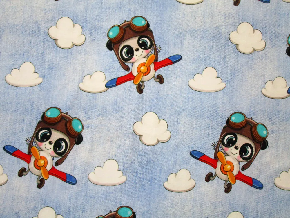 Úplet modrý denim "zvieratko pilot"