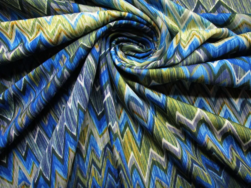 Plavkovina zeleno - modrá "cik-cak" - zbytok