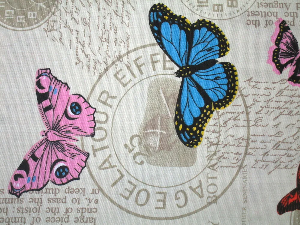 Poťahovka maslová "motýľ, nápisy"