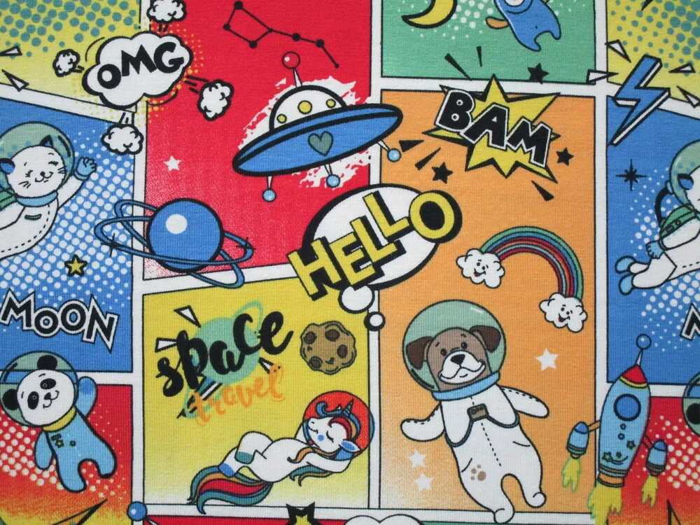 Úplet farebný "vesmírny komiks" 