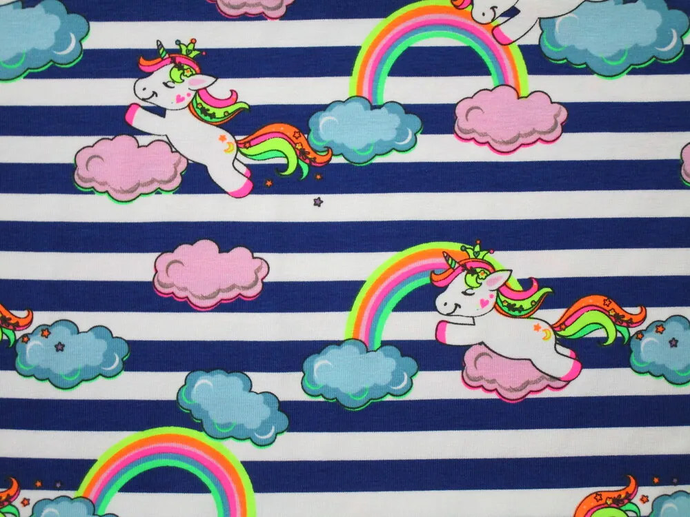 Úplet bielo-modrý "jednorožec s dúhou"