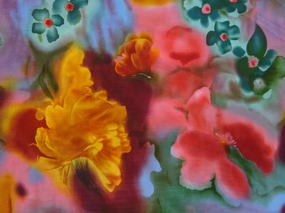 Šifón farebný "kvety" 