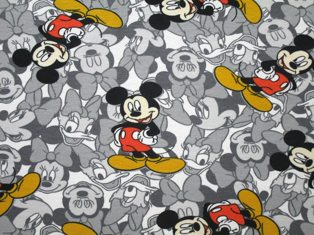 Teplákovina biela "Mickey, Disney postavičky"