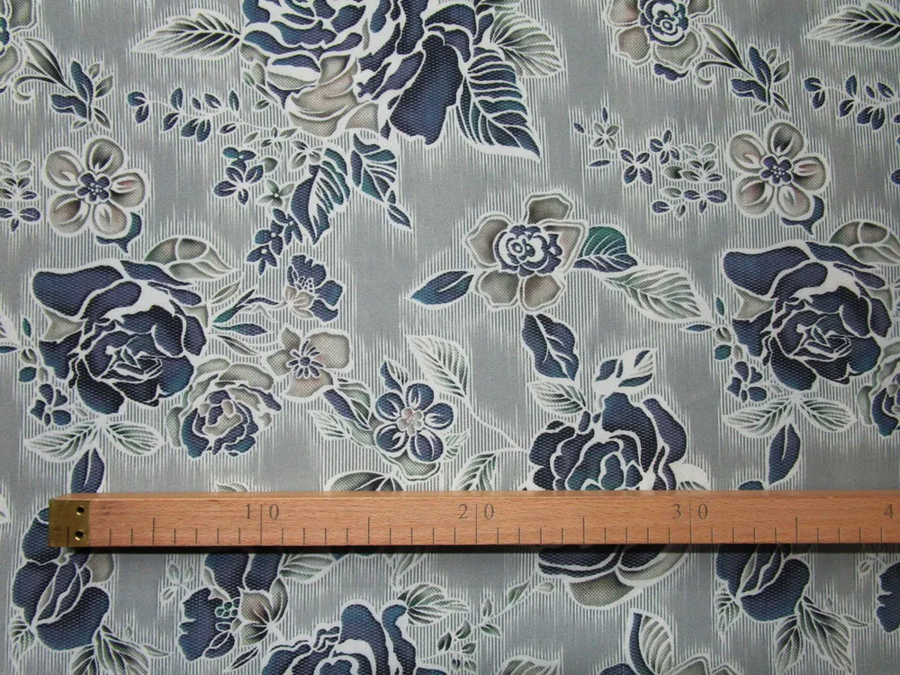 Hodváb sivo-zelený "kvety" 