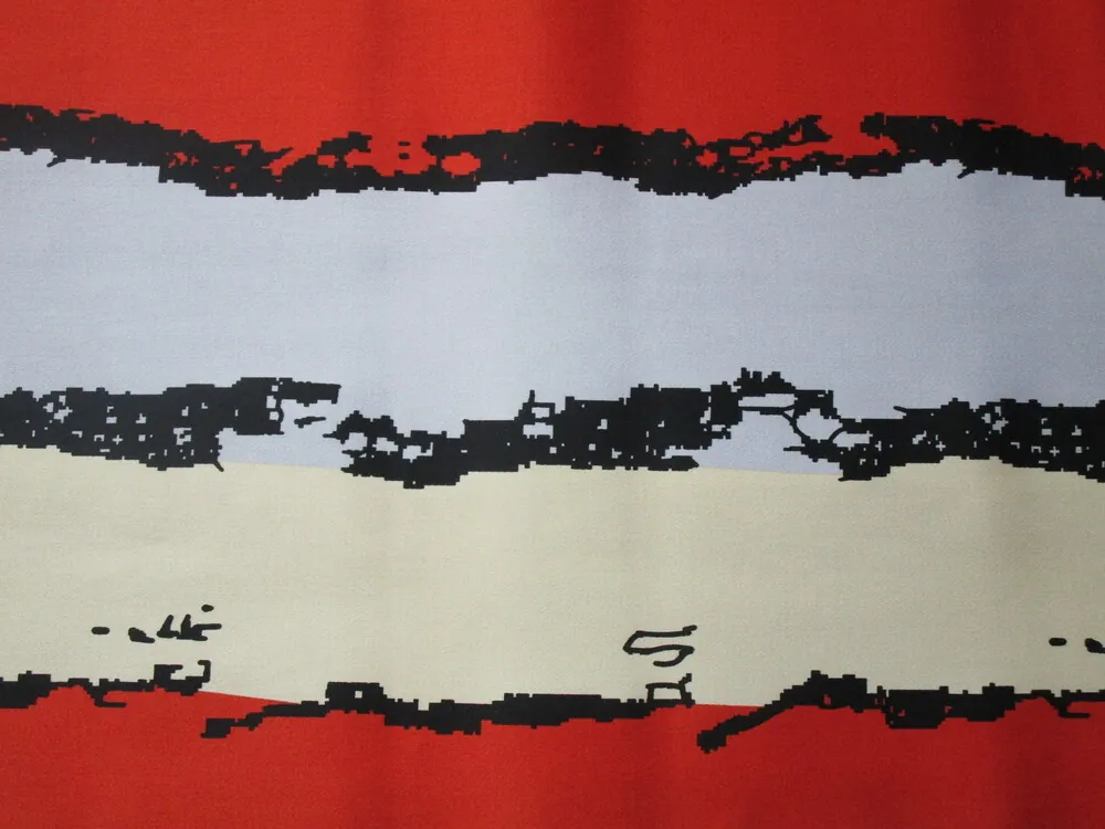 Satén bavlnený elastický "farebné pásy" - matný