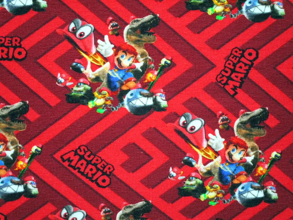 Teplákovina červená "Super Mario" 