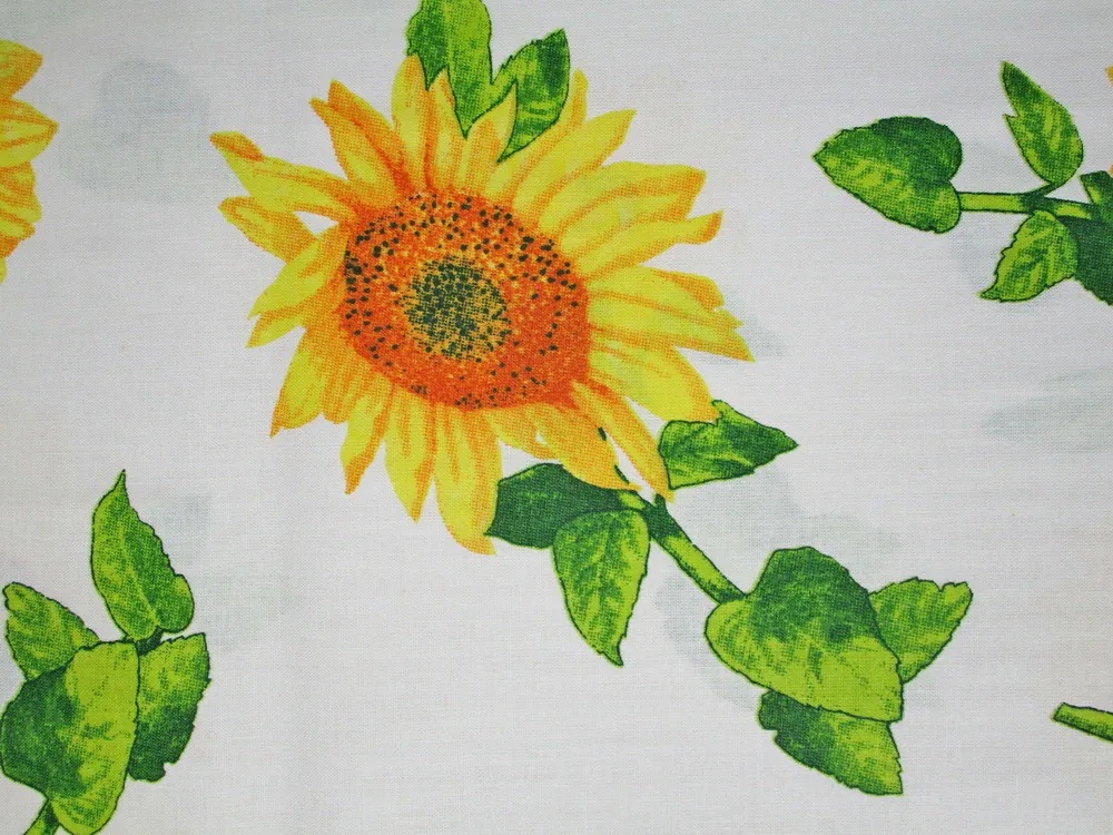 Bavlna biela "slnečnice" 