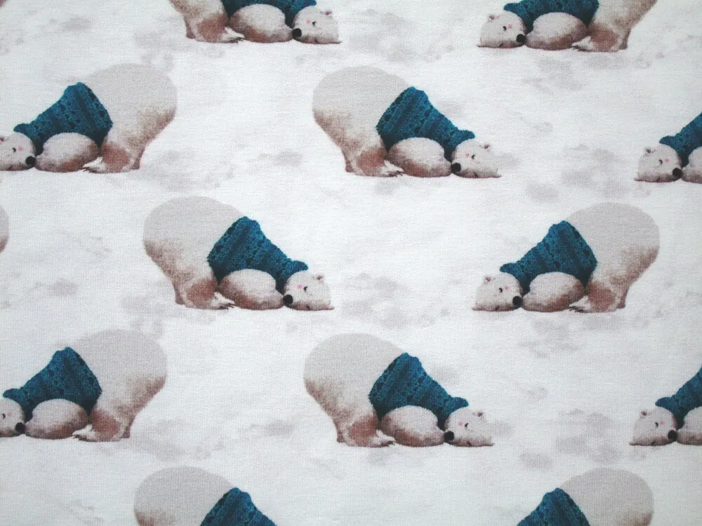 Teplákovina počesaná biela "ľadový medveď"