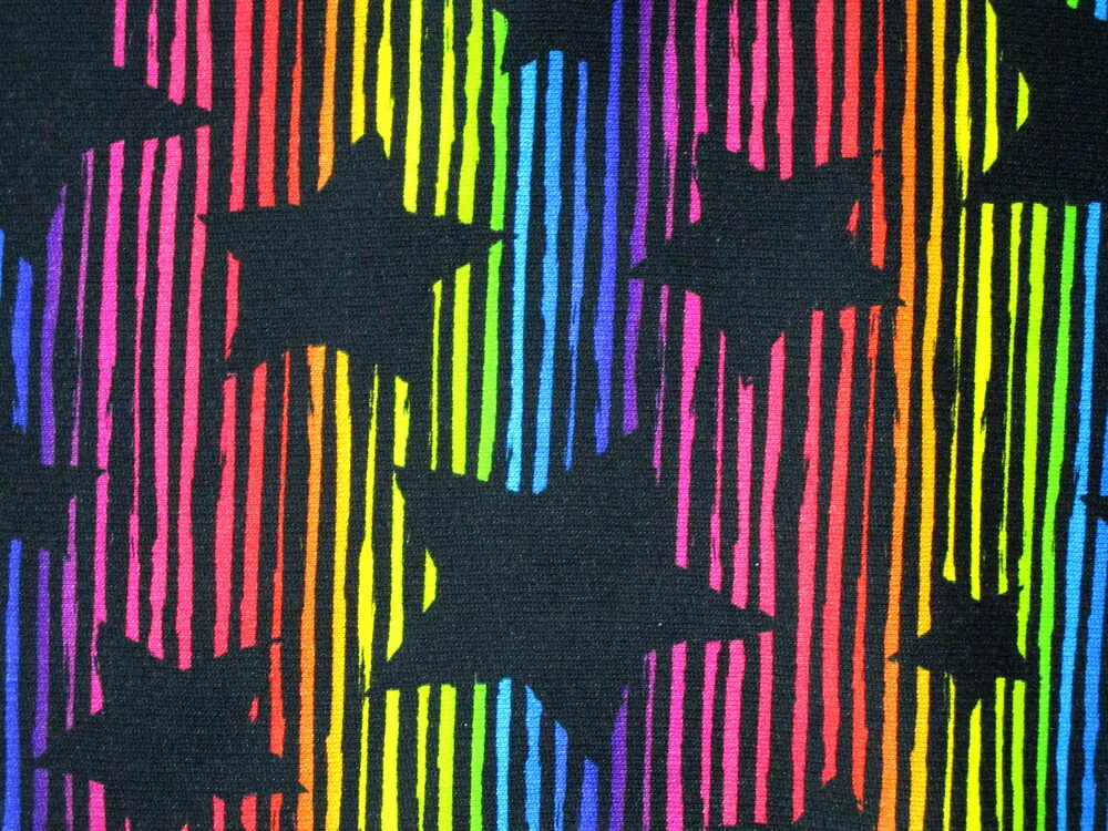 Teplákovina počesaná "hviezdy, pásiky"