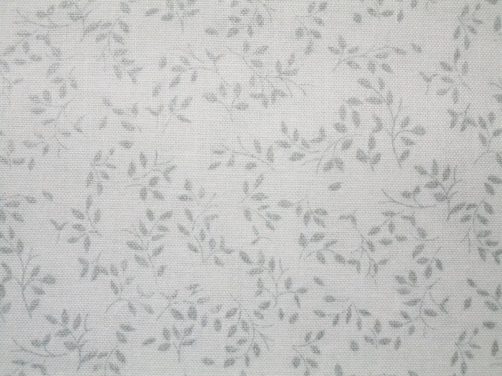 Bavlna biela "strieborné lístky" 