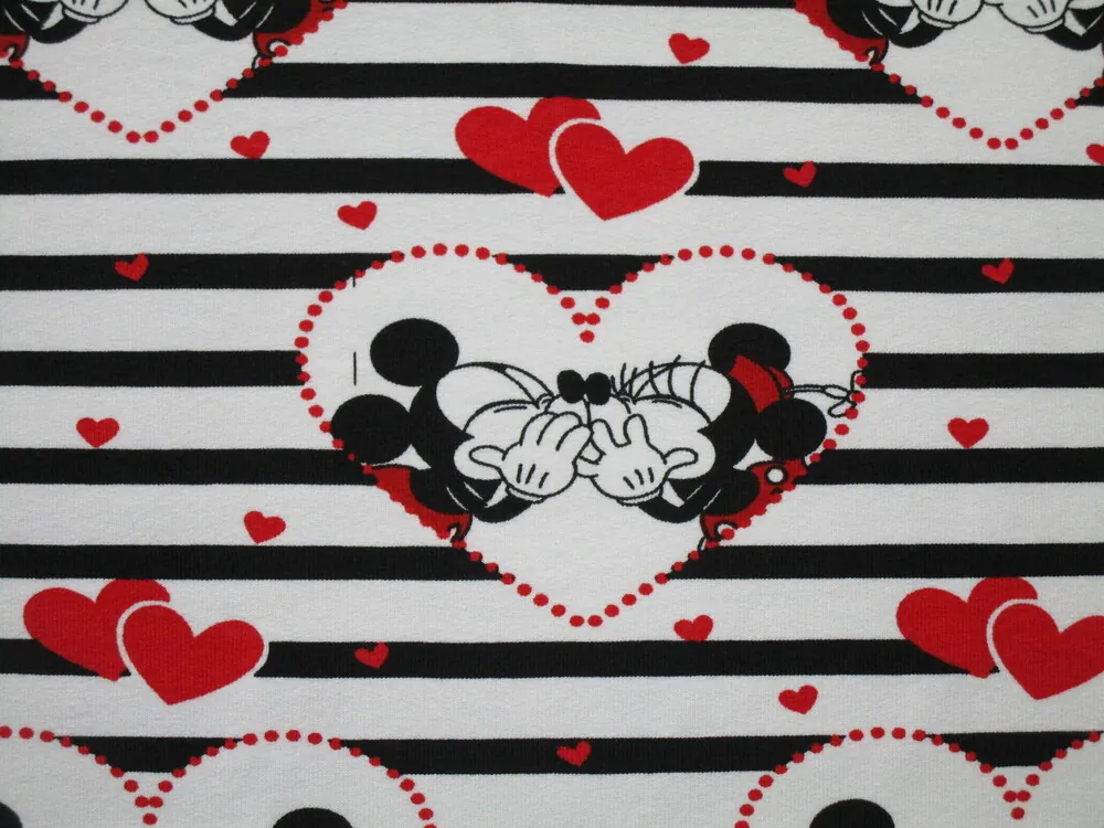Teplákovina bielo-čierna "Minie a Mickey"