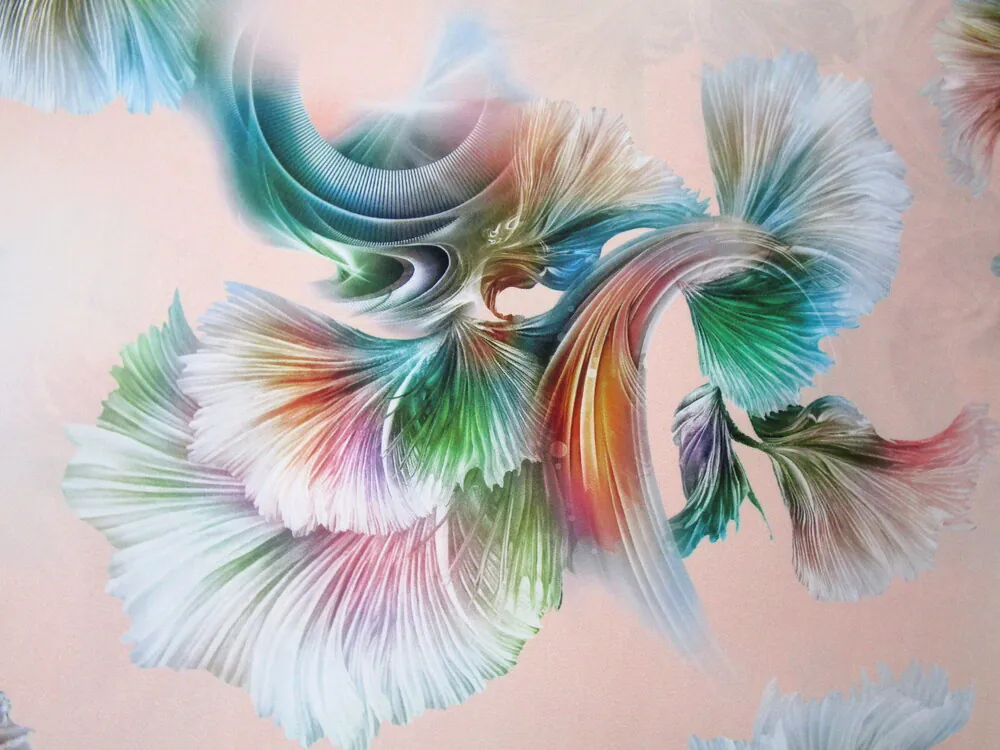 Hodváb marhuľkový "farebný vzor" 