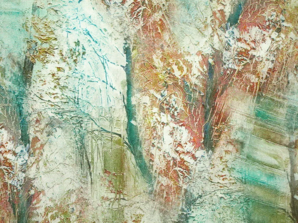 Hodváb zeleno-hnedý "príroda" 