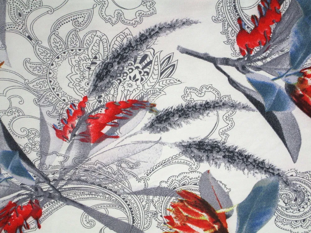 Šatovka smotanová "kvety, kašmírový vzor"