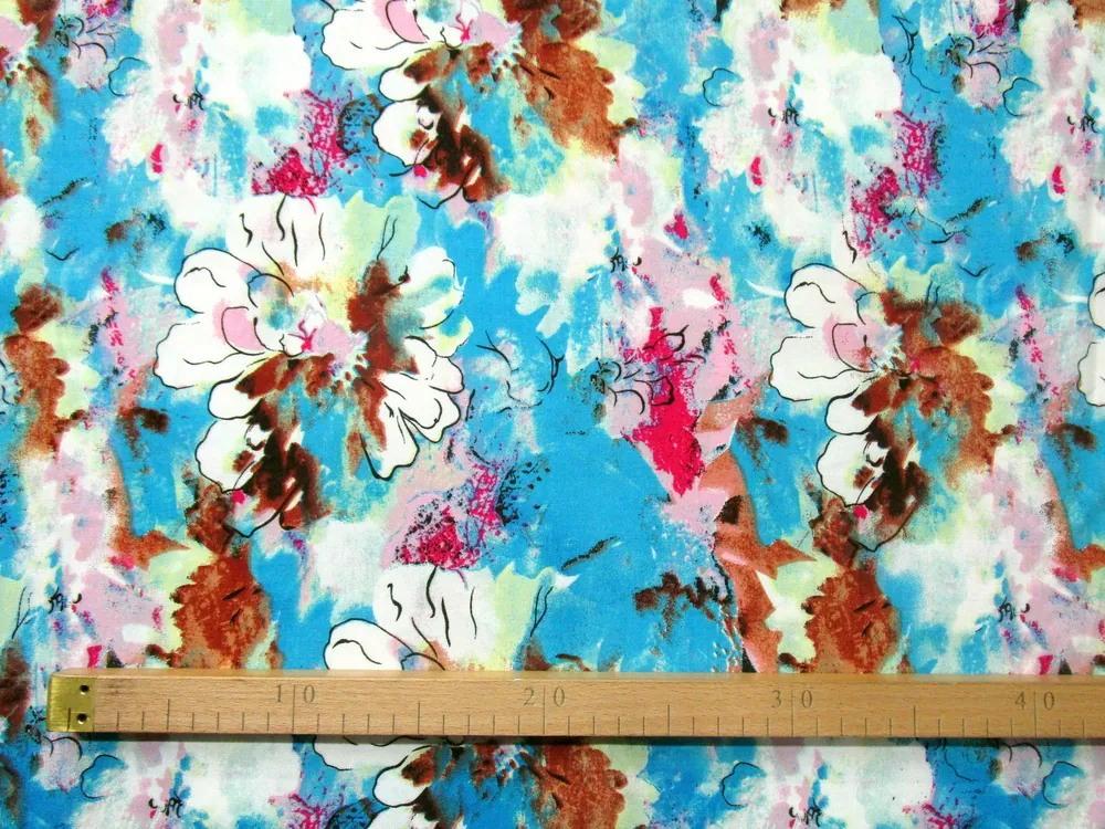 Šatovka tyrkysovo-modrá "kvety"