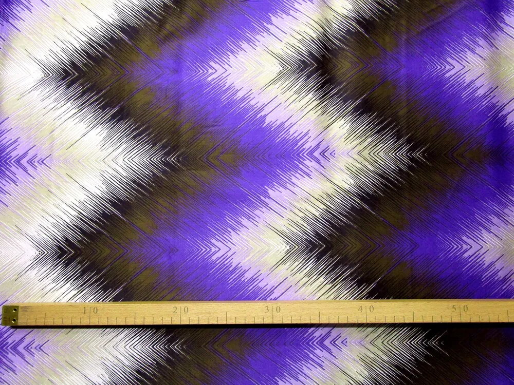 Bavlna maslovo-hnedo-fialová "čiary"