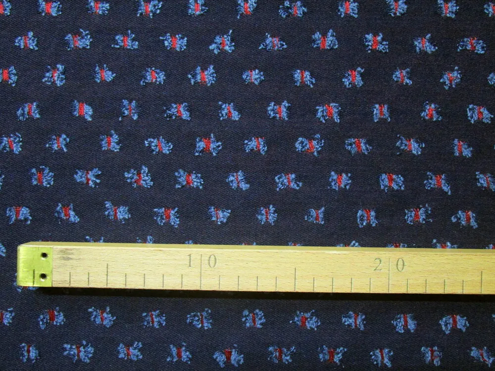 Riflovina modro-červená "trhance" 