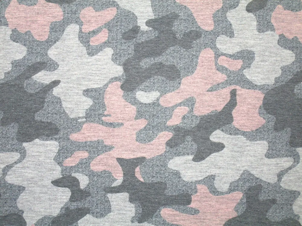 Teplákovina ružovo-sivá "maskáč"