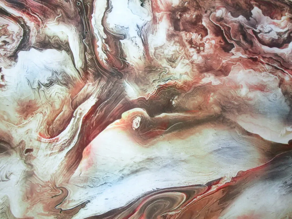 Hodváb zemité farby "rozpitý vzor"