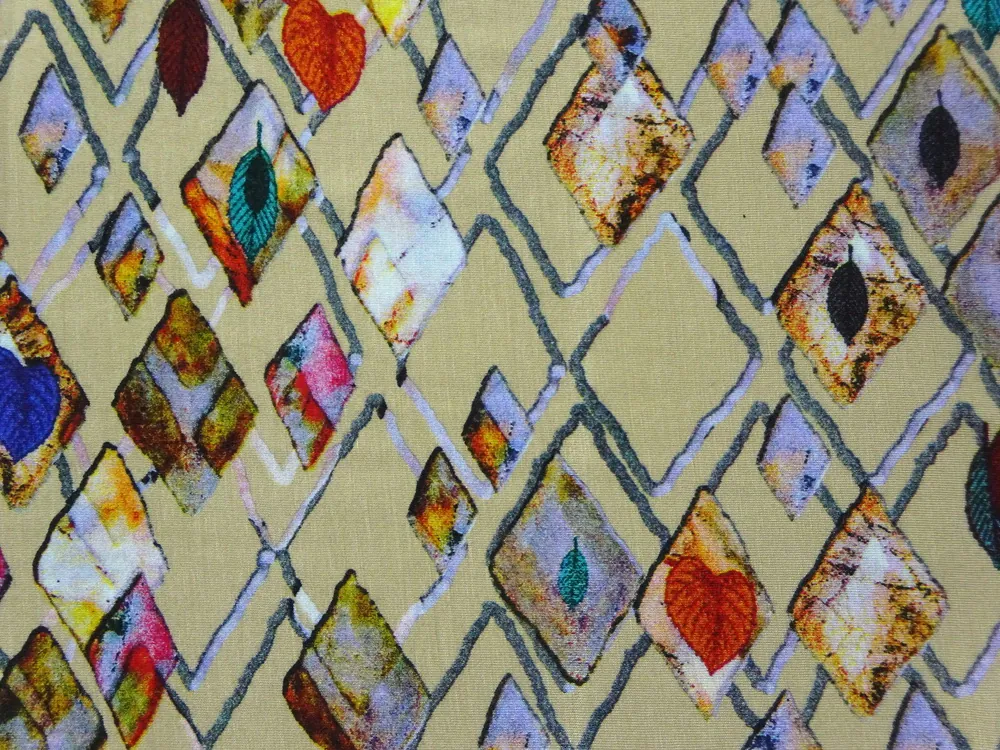 Úplet béžový "listy"