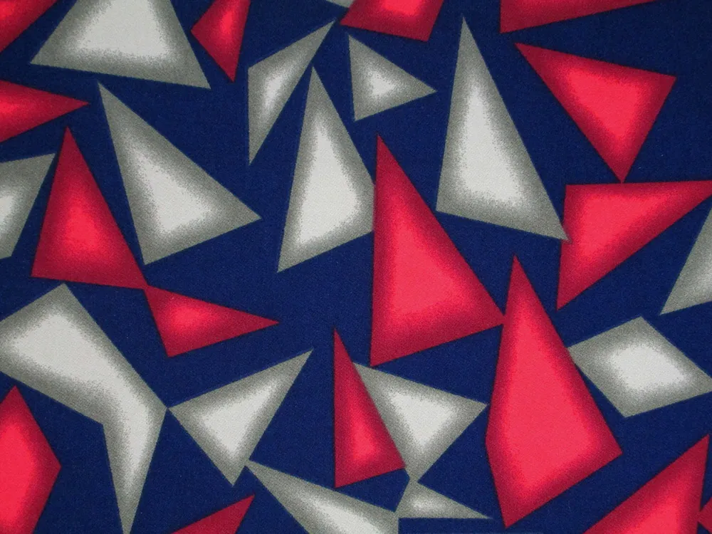 Šatovka tmavomodrá "červený a béžový trojuholník"