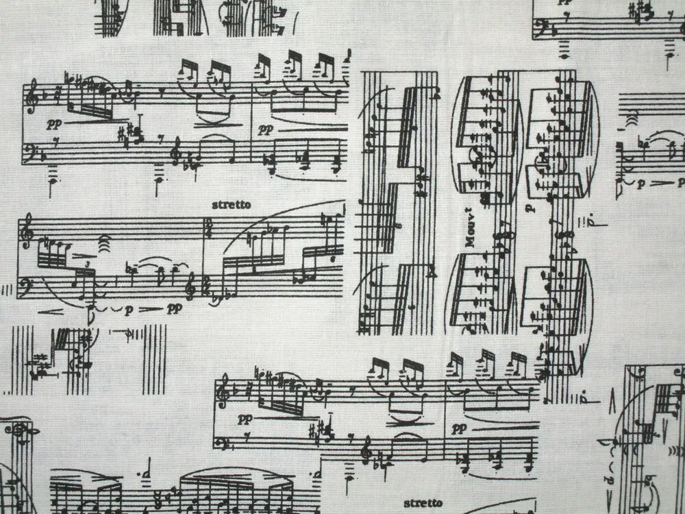 Bavlna smotanová "čierne noty"