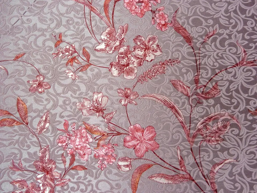 Žakard staroružový "kvety, plastický vzor"