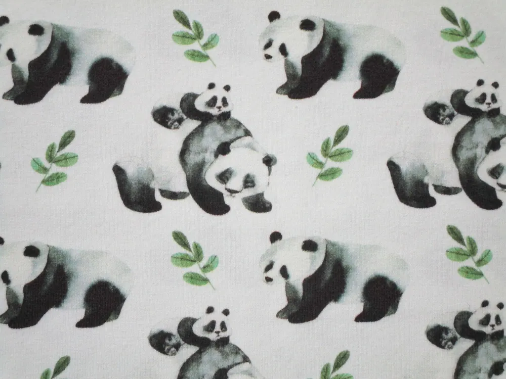 Úplet smotanový "panda" - digitálna tlač