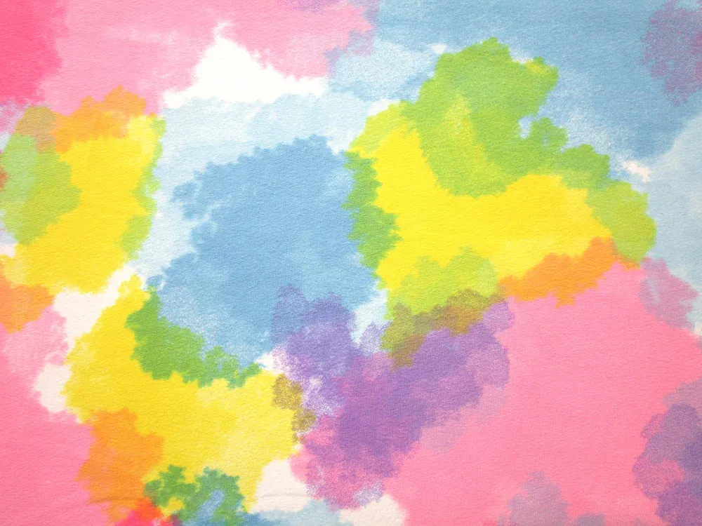 Teplákovina biela "farebné machule" 