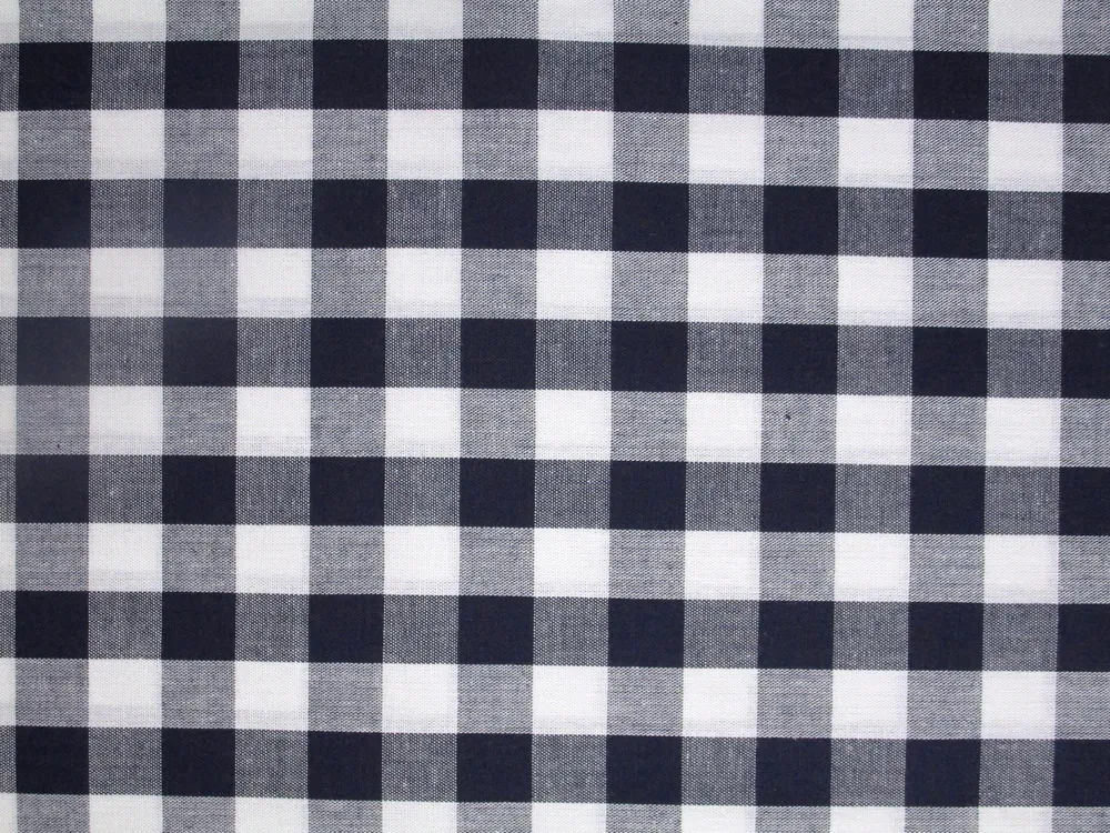 Bavlna biela "tmavomodrá do čierna kocka"