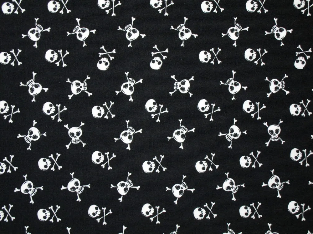 Úplet čierny "biela lebka" 