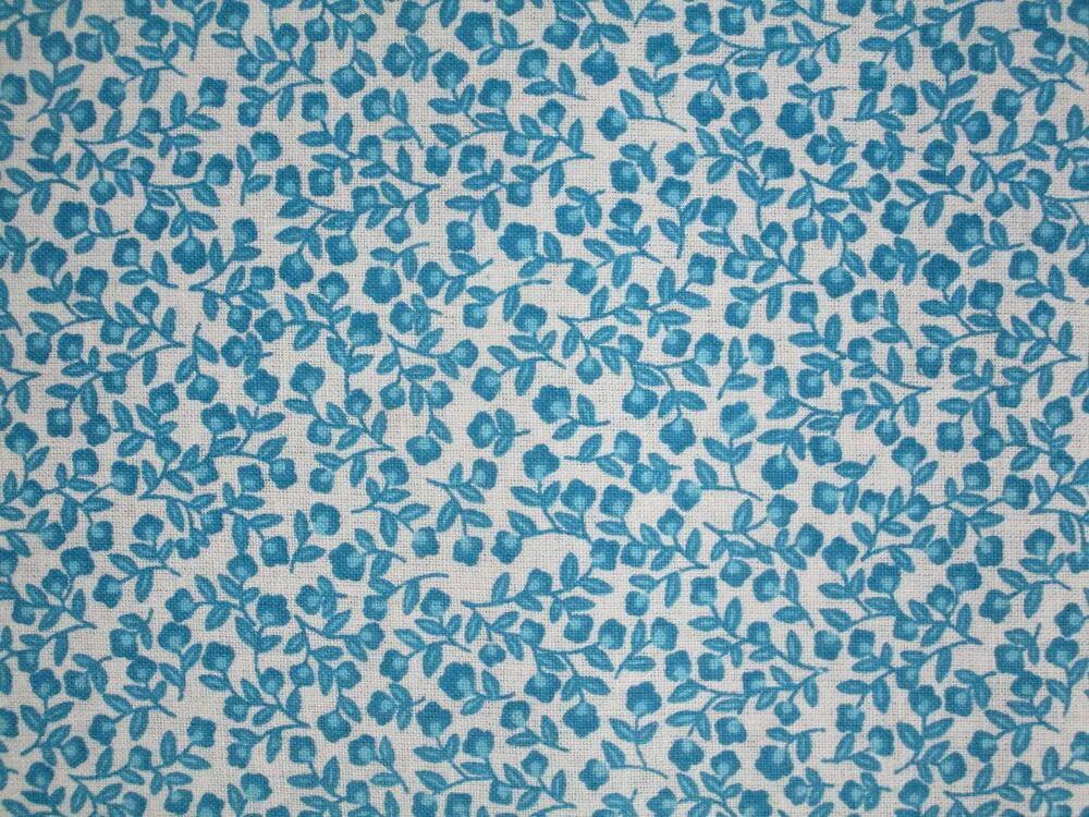 Bavlna biela "tyrkysové kvety"