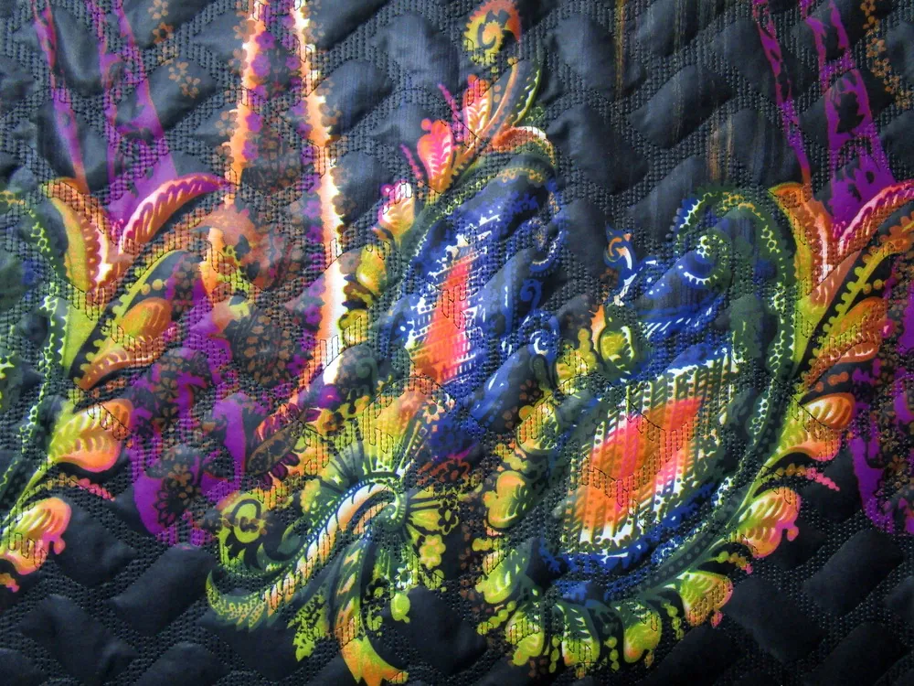 Bundovina čierna "kašmírový vzor" - bordúra jednostranná