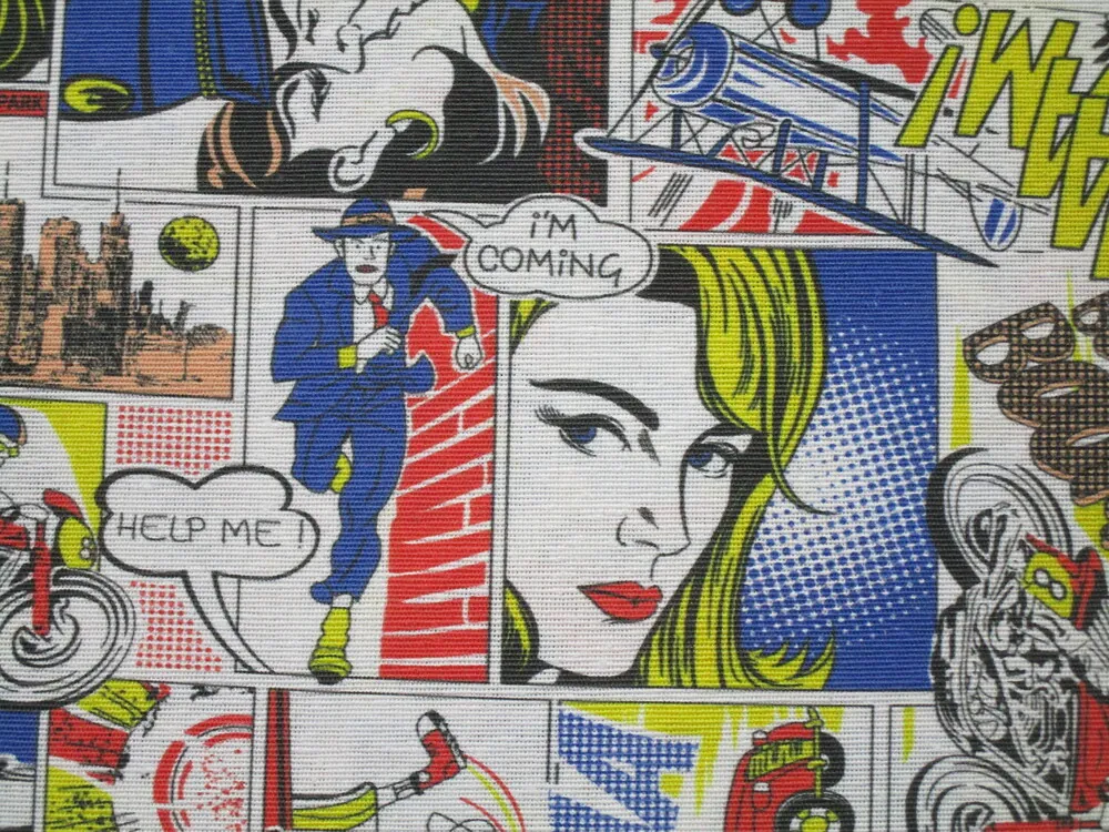 Poťahovka biela "malý komiks" 