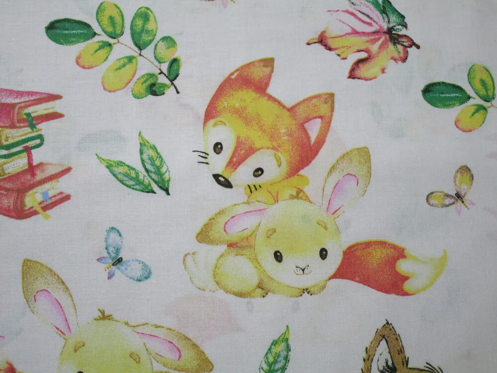 Bavlna biela "zvieratká" 