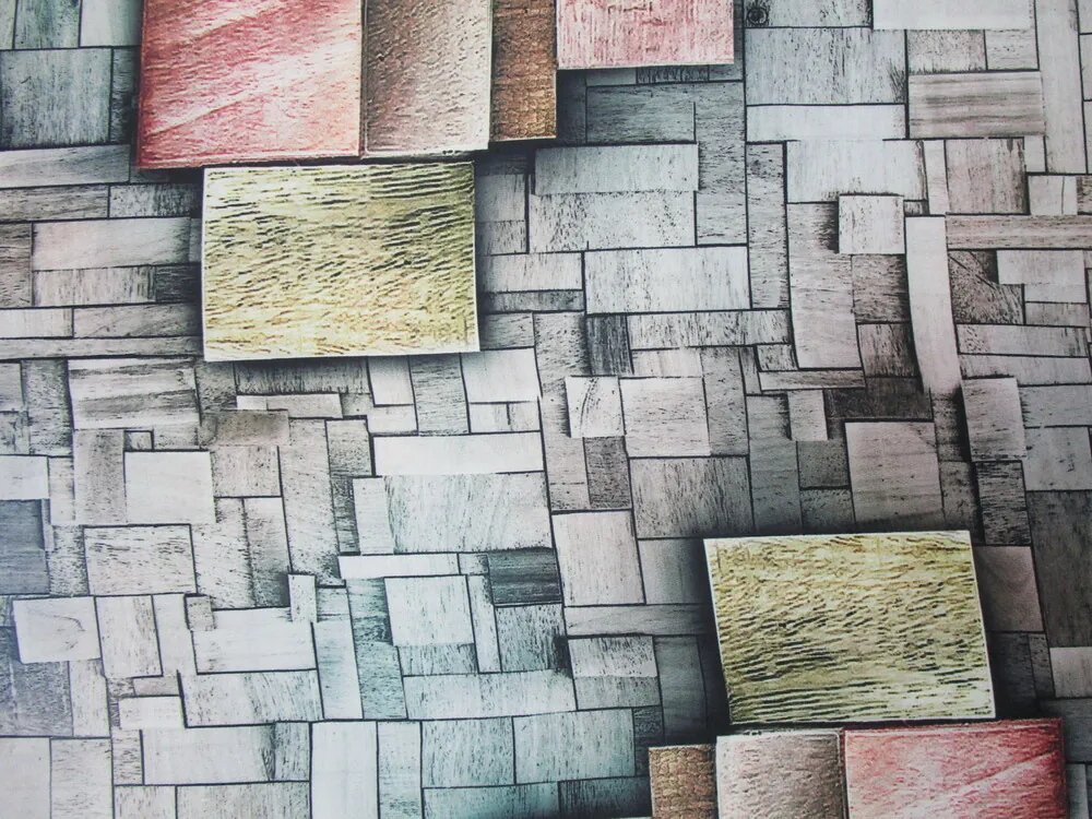 Hodváb hnedo-sivý "geometrický motív" 