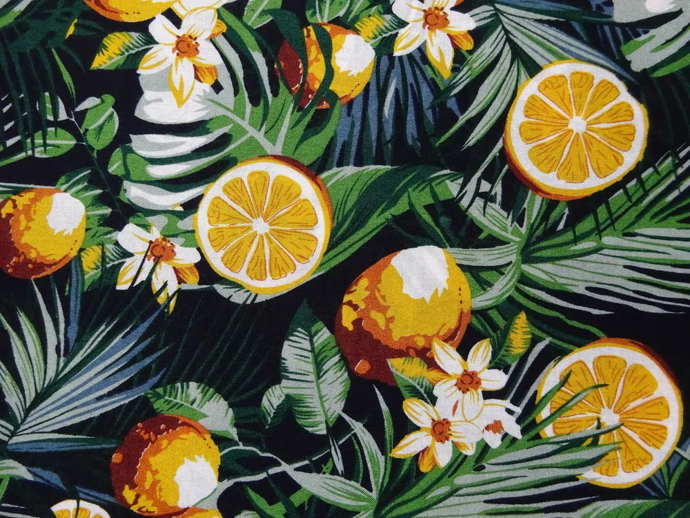 Šatovka čierna "pomaranče, listy" 