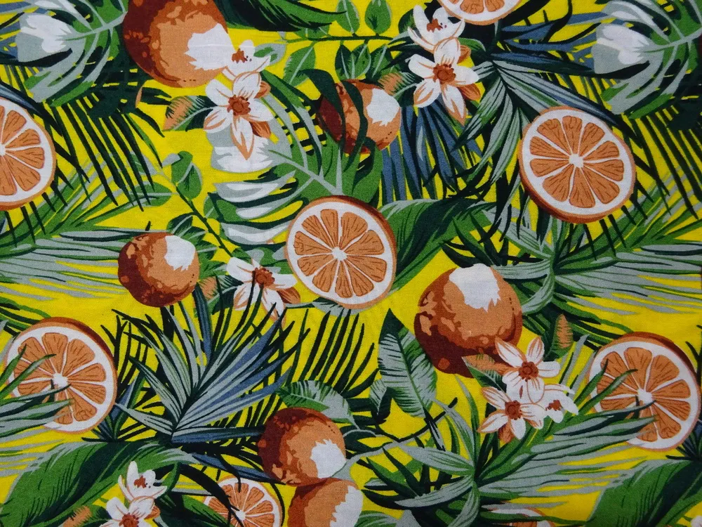 Šatovka žltá "pomaranče, listy" 