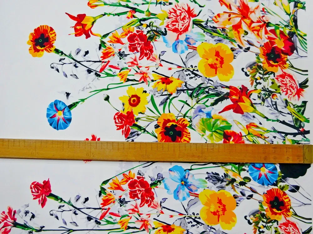 Šatovka Barbie smotanová "lúčne kvety" - raport, potlač na Slovensku 